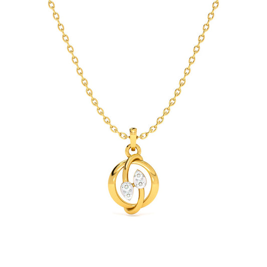 Orbit Embrace 9KT Gold Lab Grown Diamond Necklace