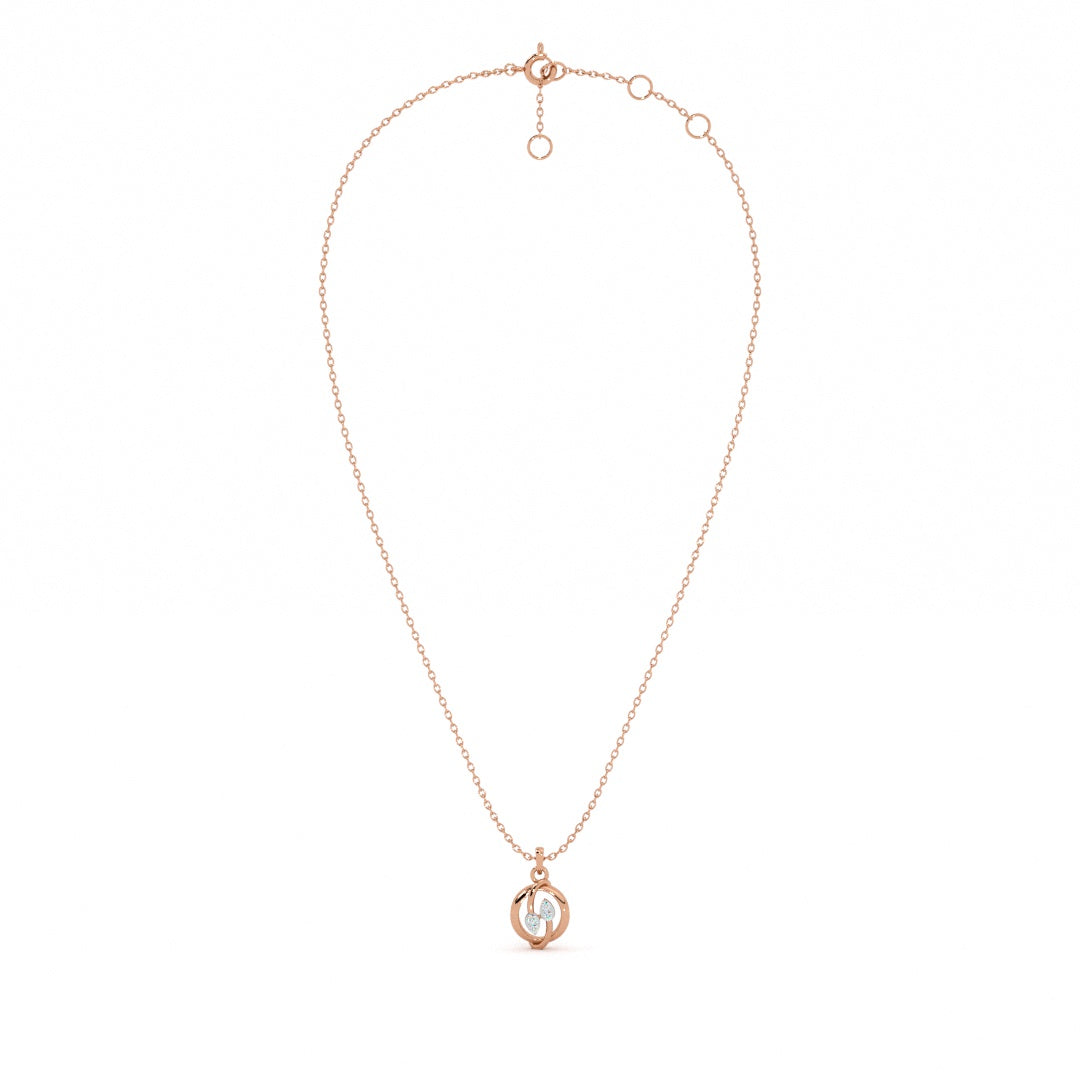 Orbit Embrace 9KT Gold Lab Grown Diamond Necklace