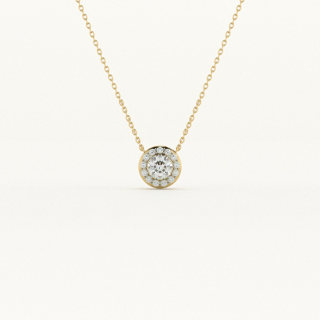 0.14 Carat Dazzling Cluster 9KT Gold Lab Grown Diamond Necklace