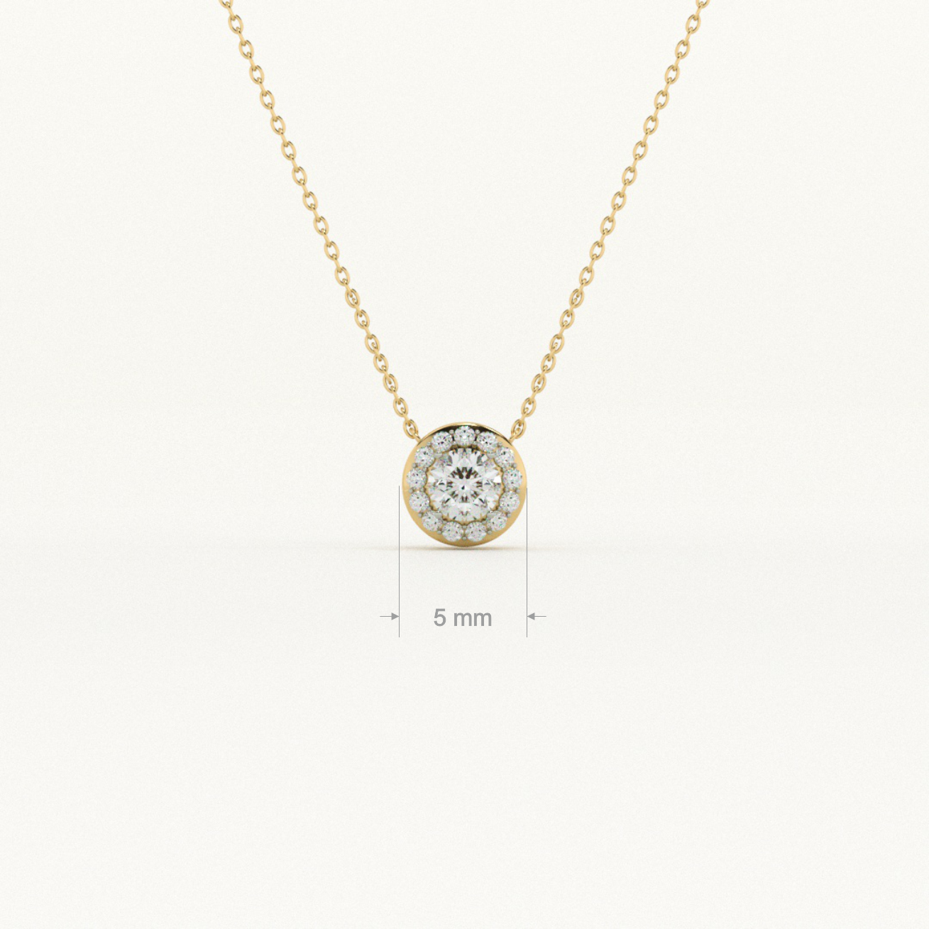 0.14 Carat Dazzling Cluster 9KT Gold Lab Grown Diamond Necklace