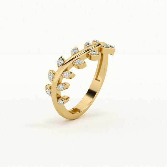 Vine Gleam 9KT Gold Lab Grown Diamond Ring