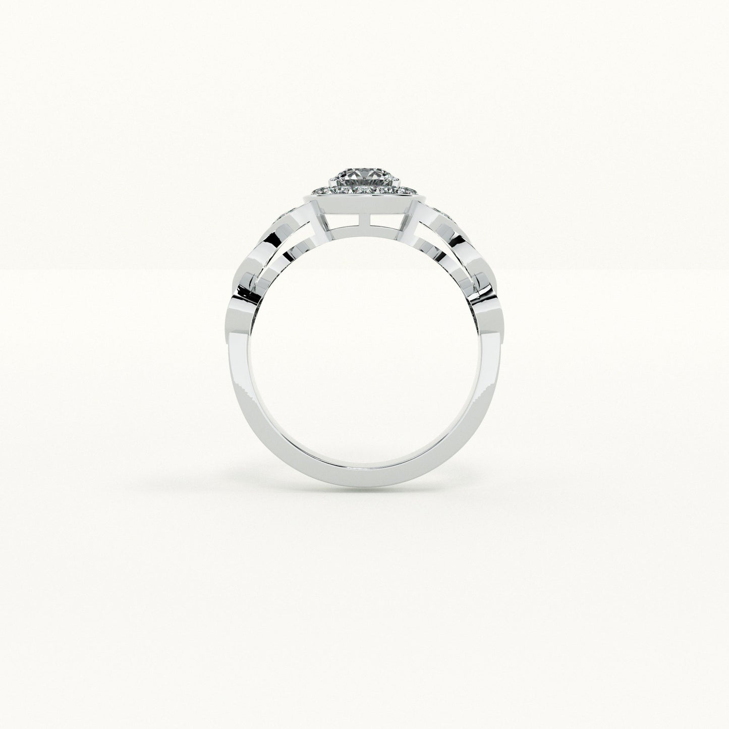 925 Silver Blush Halo Ring