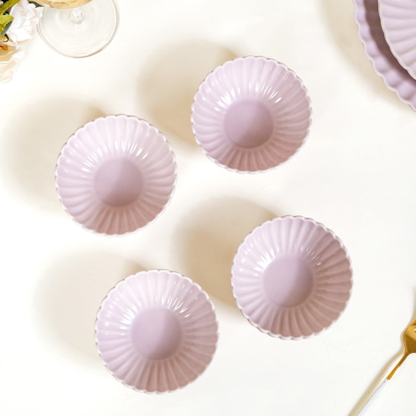 Lilac Scallop Side Bowls Set Of 4 250ml