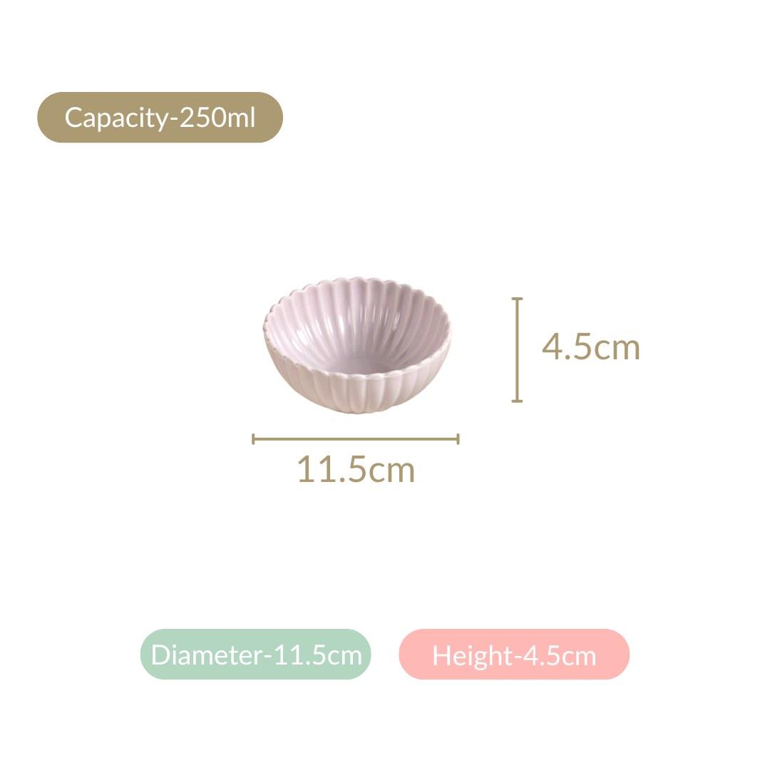 Lilac Scallop Side Bowls Set Of 4 250ml