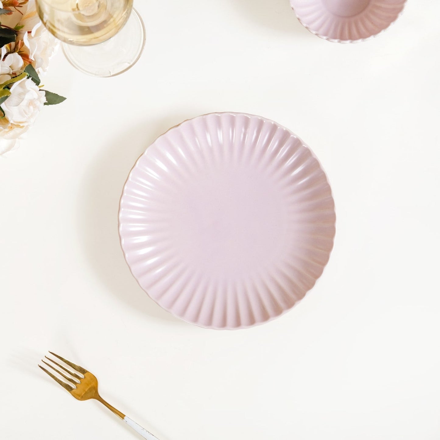 Scallop Lilac Snack Plates Set Of 4 8 Inch