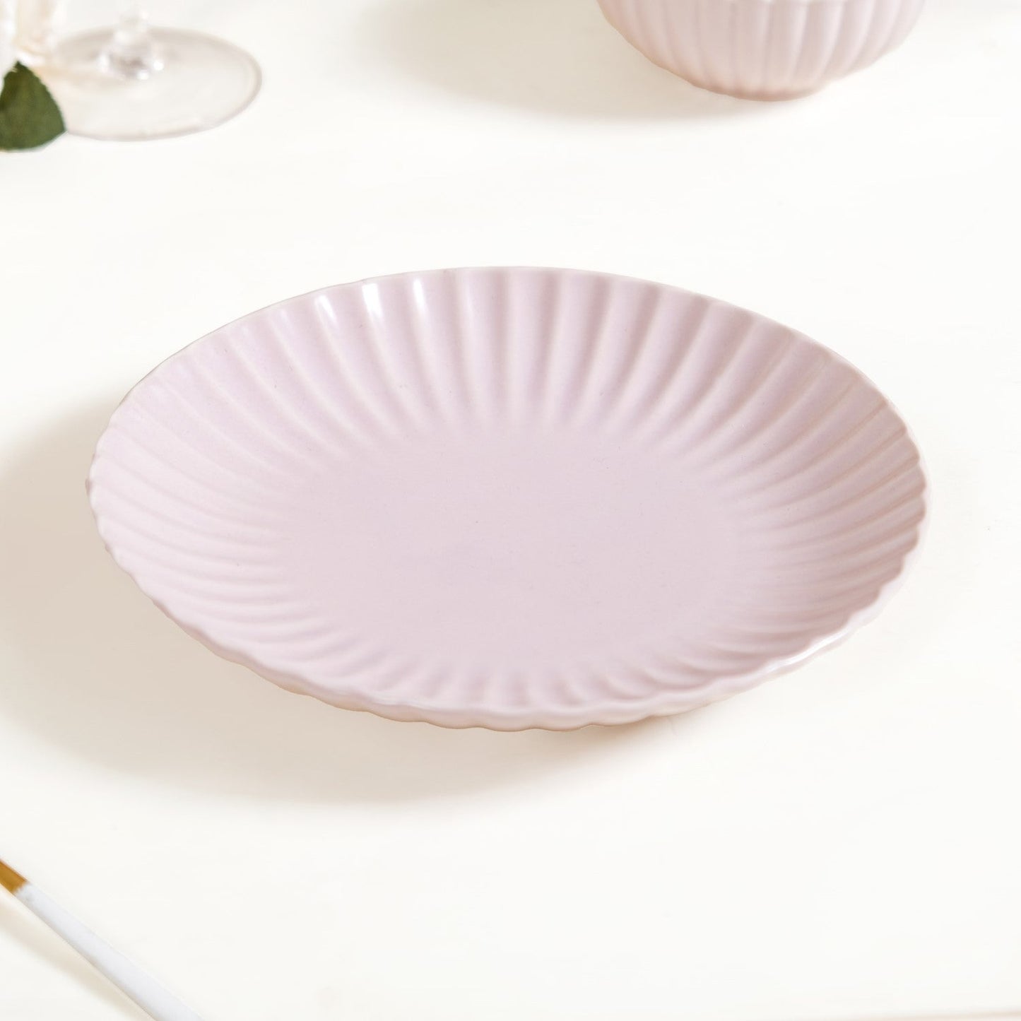 Scallop Lilac Snack Plates Set Of 4 8 Inch