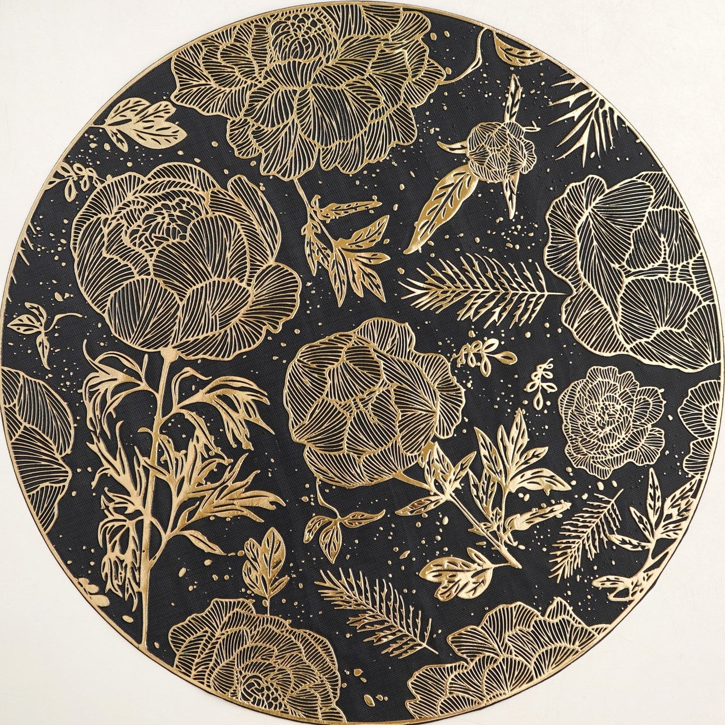 Luxe Black And Gold Placemats Set Of 6