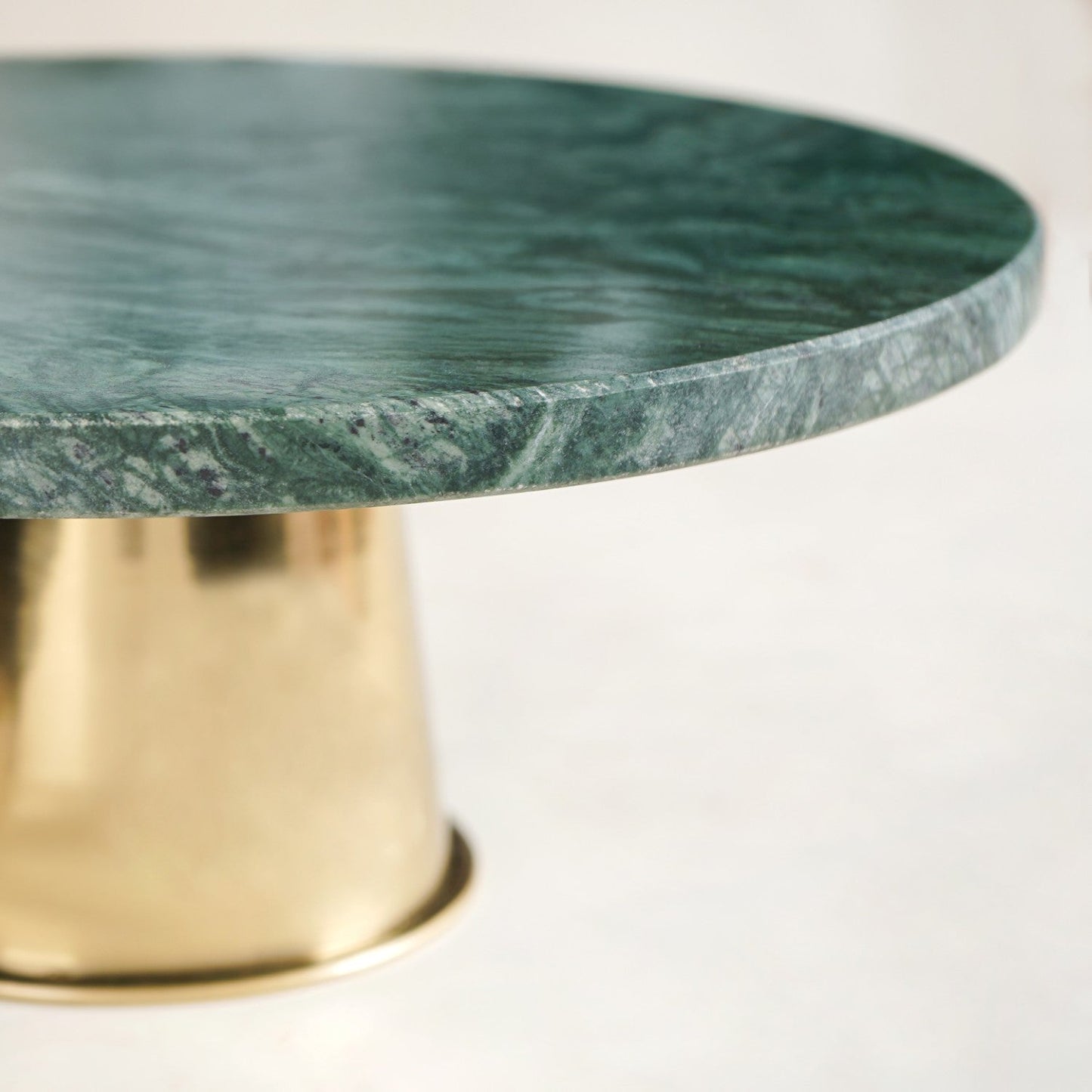 Luxe Green Marble Round Cake Stand