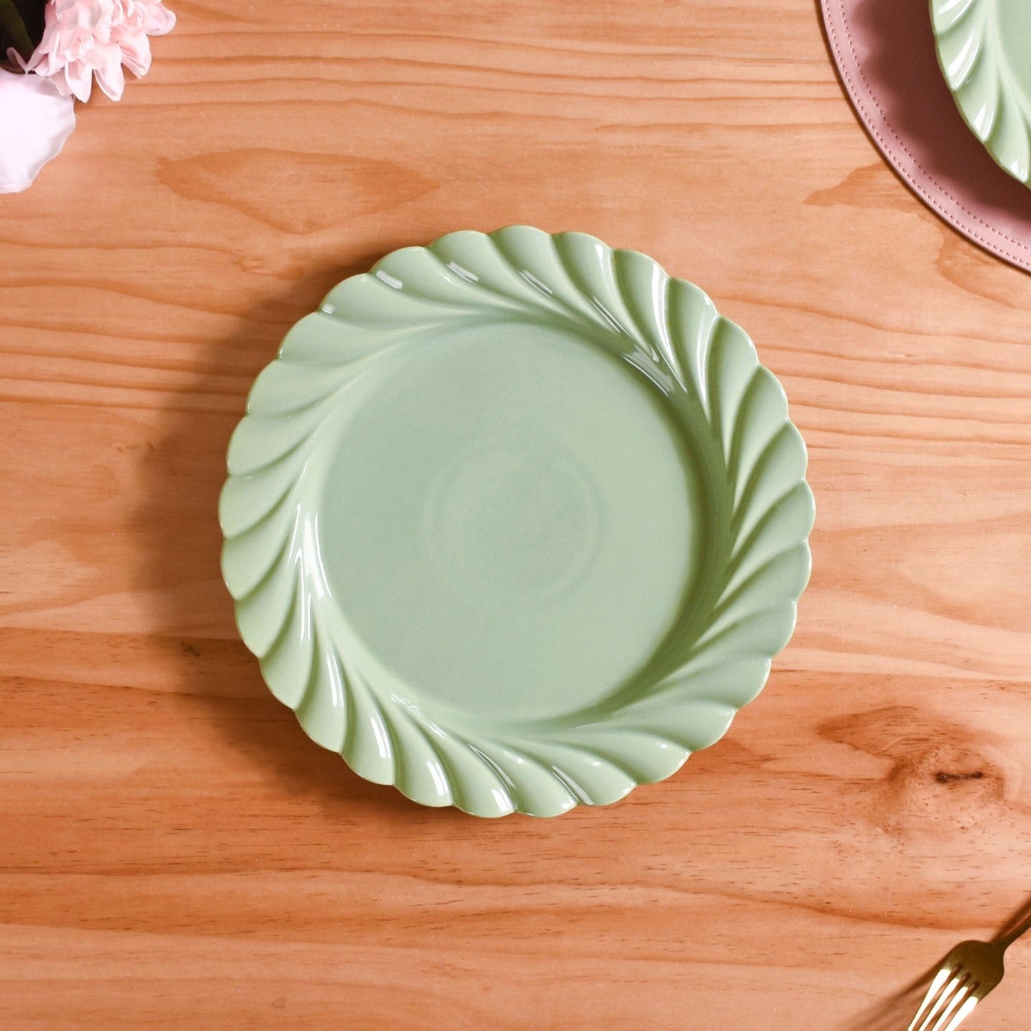 Luxury Lao Dinner Plates Set Of 4 Green 11 Inch