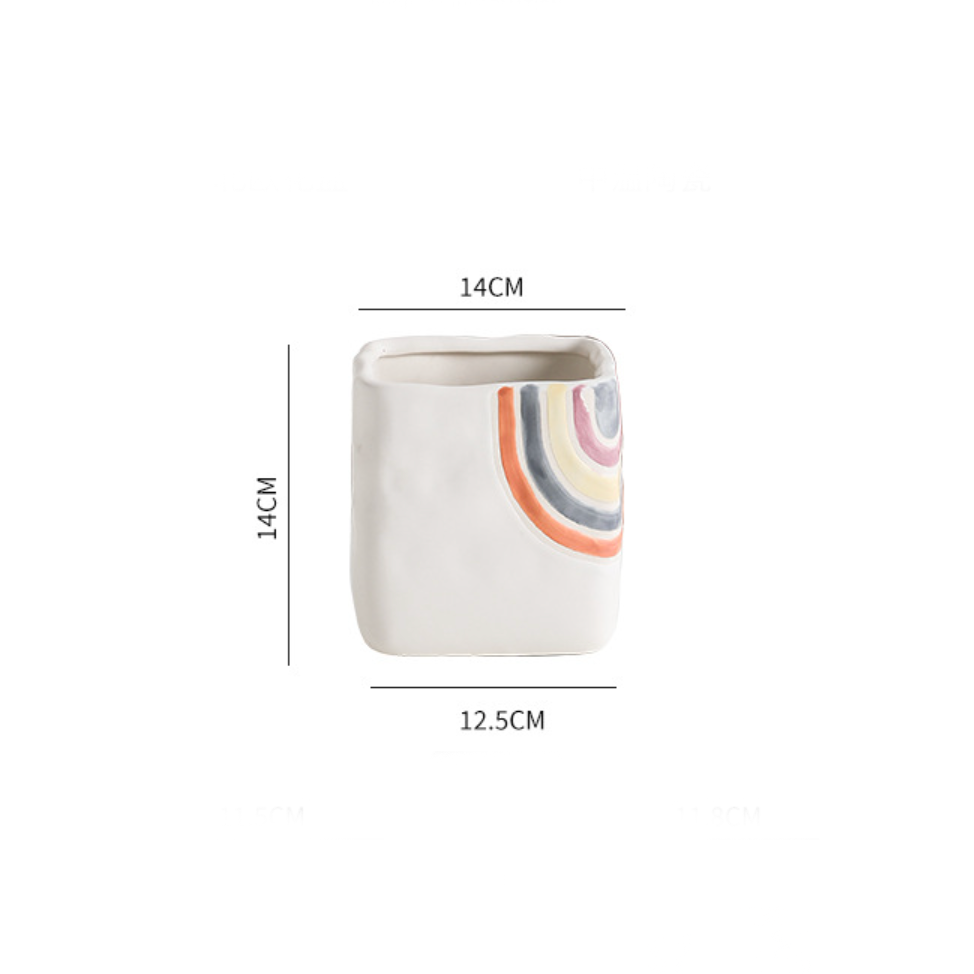 Rainbow Square Pot Medium