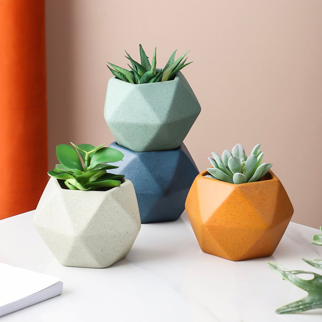 Grey Abstract Plant Pot