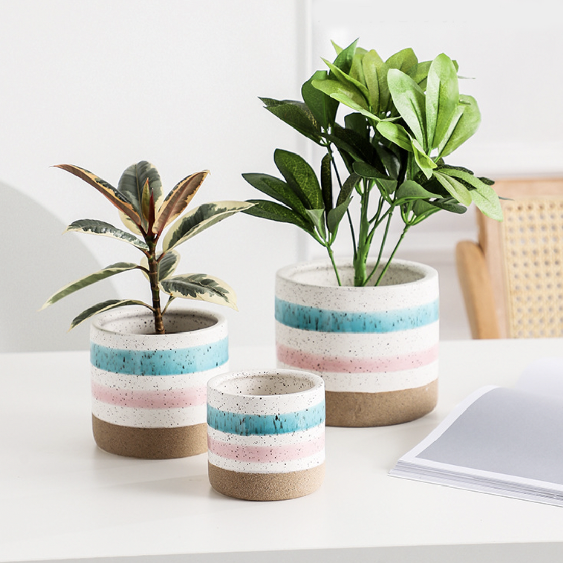 Multicolour Plant Pot Set Of 3