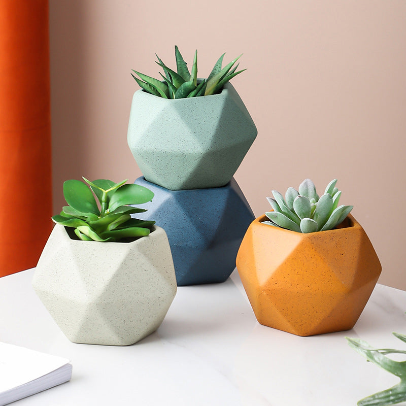 Blue Abstract Plant Pot