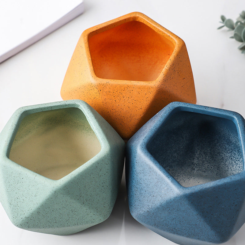 Blue Abstract Plant Pot