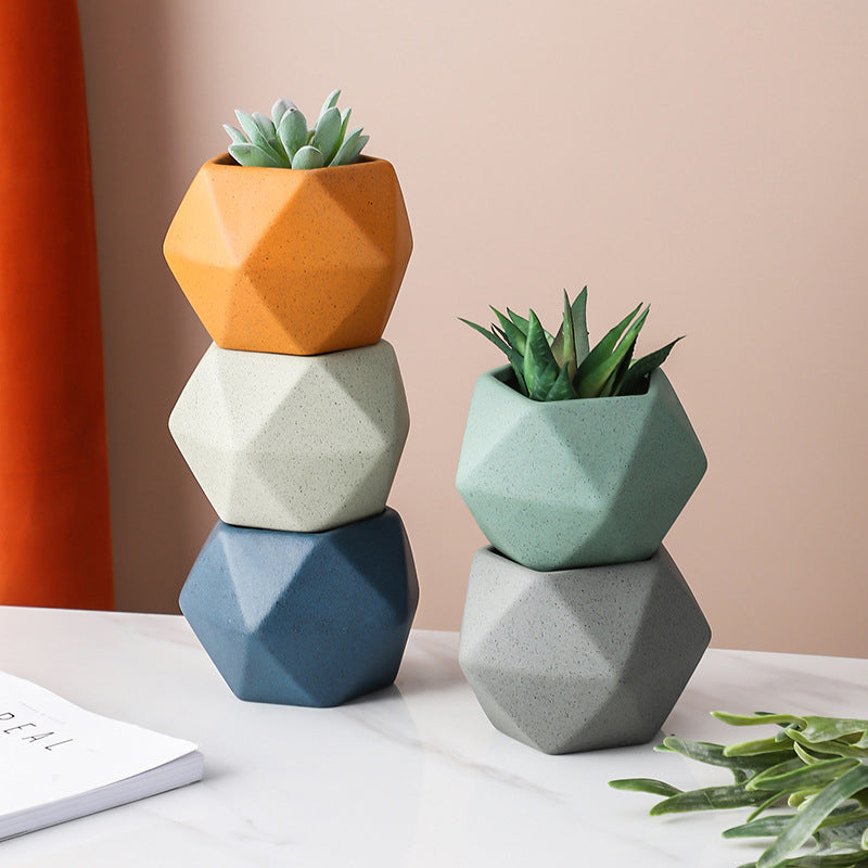 Blue Abstract Plant Pot