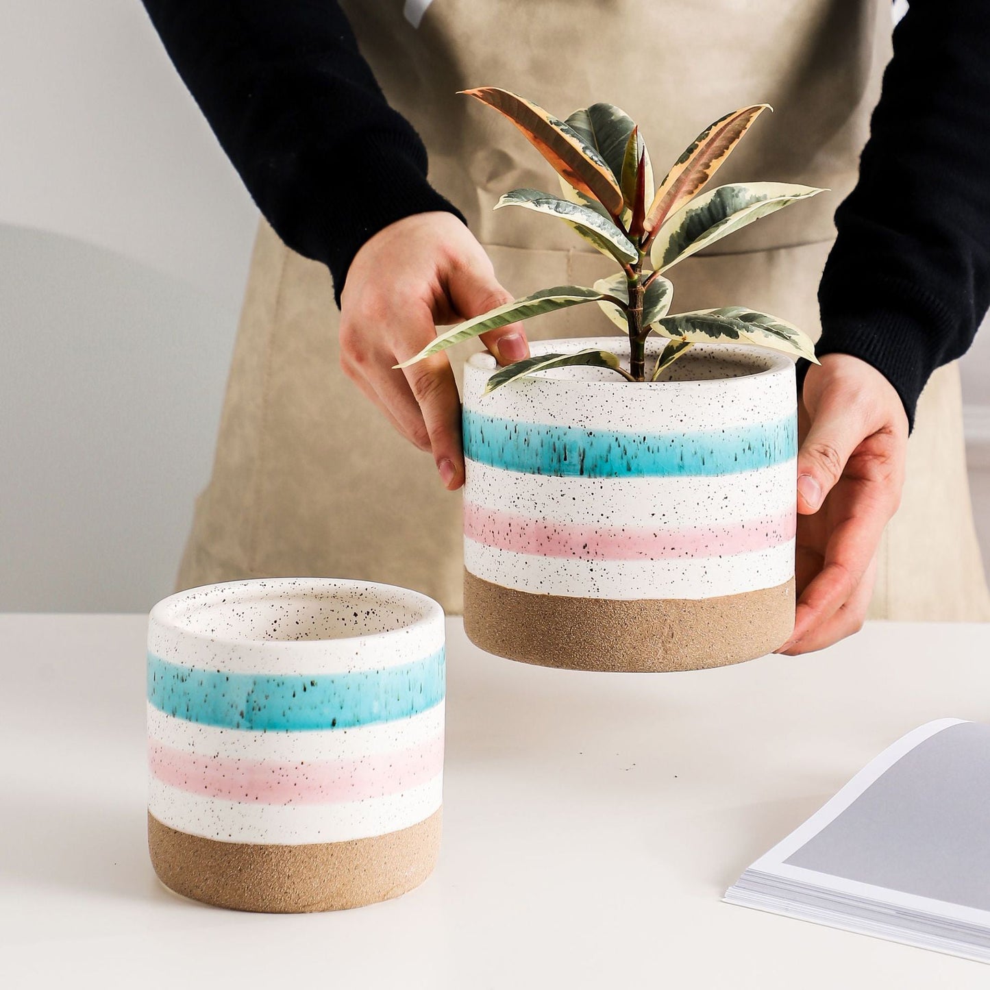 Multicolour Plant Pot Set Of 3