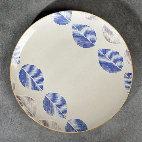 House of Eden Patterned Leaf Dinner Plate 11 Inch