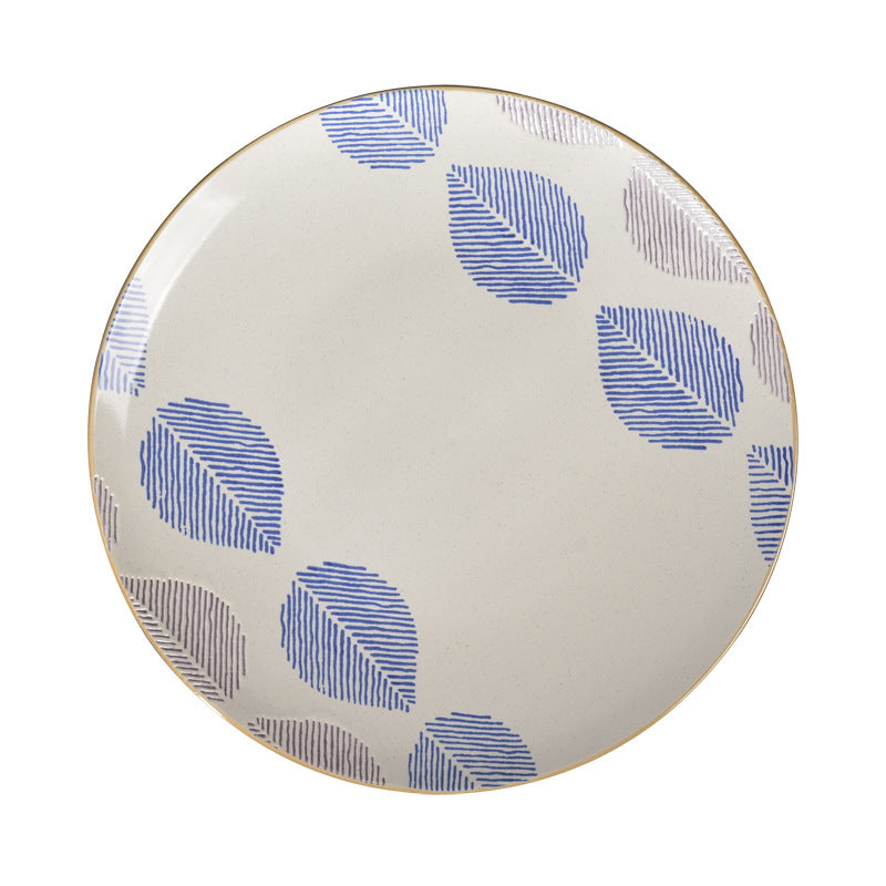 House of Eden Patterned Leaf Dinner Plate 11 Inch