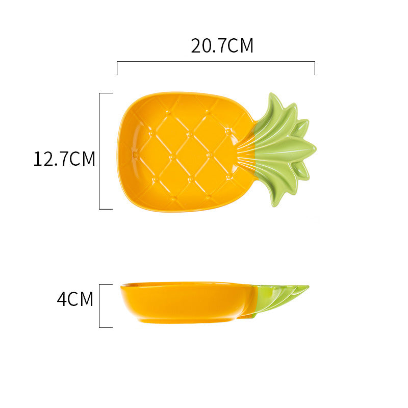 Perky Pineapple Textured Snack Plate 8 Inch