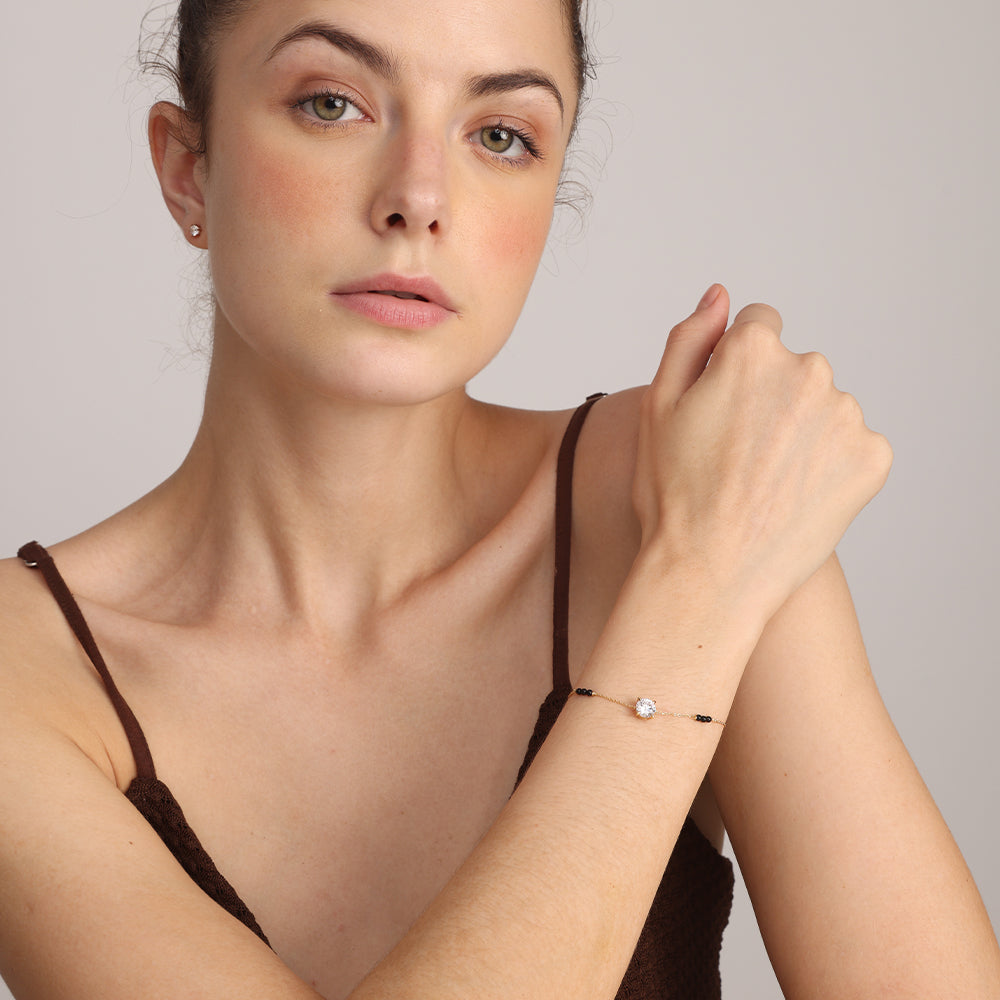 Small Stone Mangalsutra Bracelet | 18K Gold Vermeil