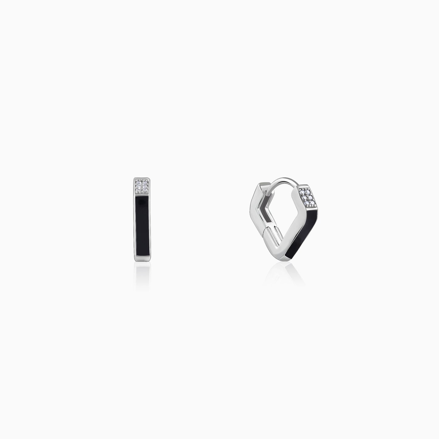 Silver Line Loop Earring For Him
