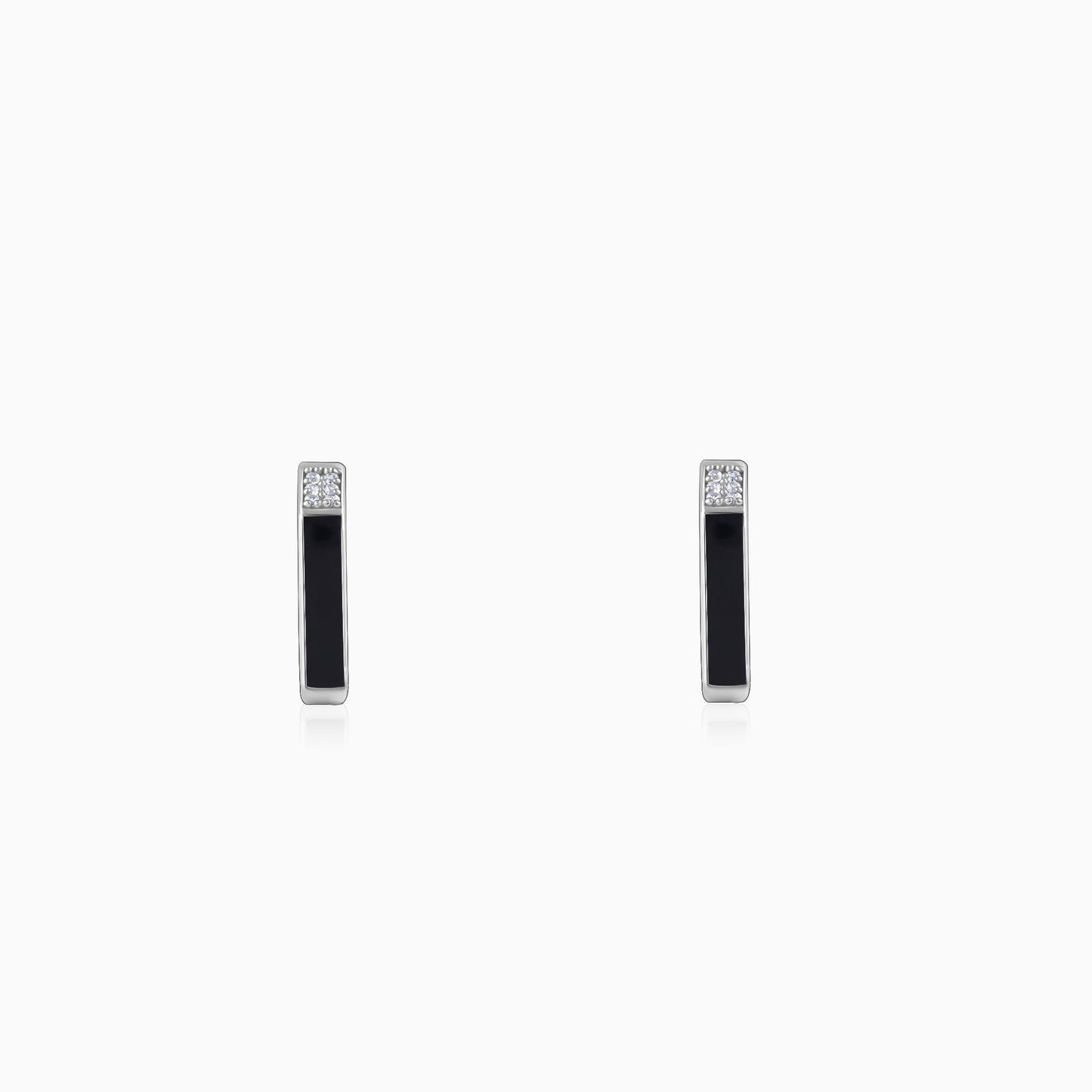 Silver Line Loop Earring For Him
