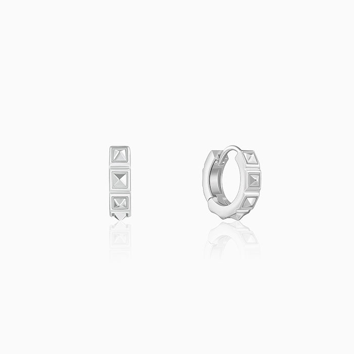 Silver Spike Hoop Earring For Him