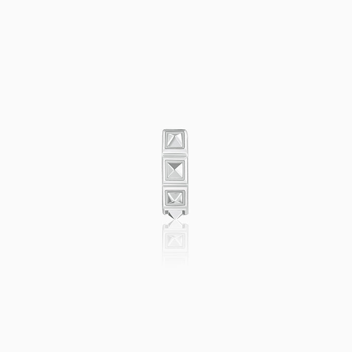Silver Spike Hoop Earring For Him