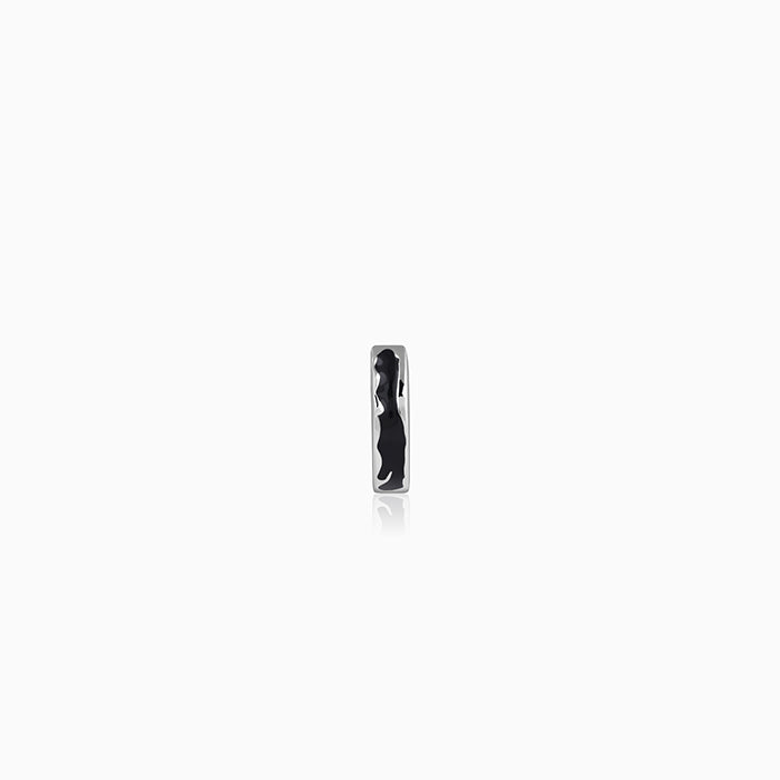 Silver Drip Orbit Hoop Earring For Him