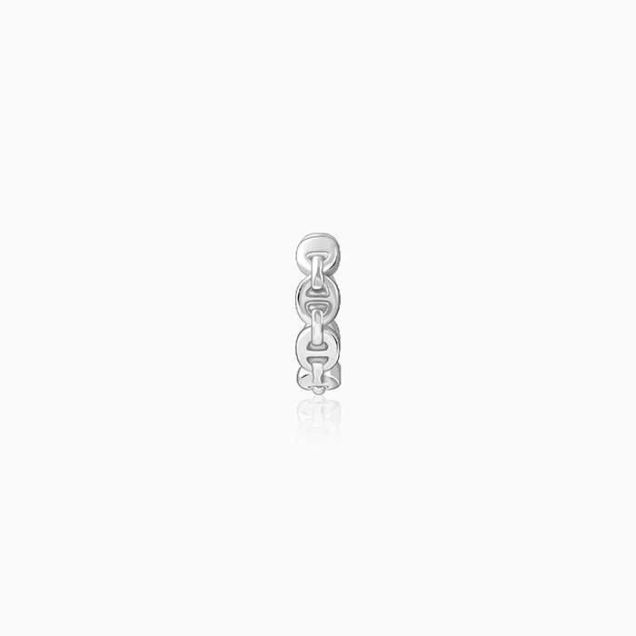 Silver Chain Hoop Earring For Him