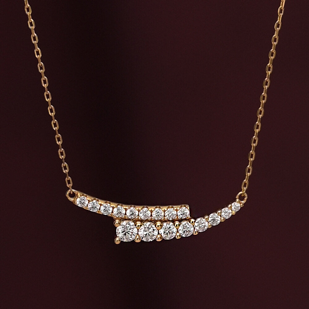Sparkly Stones Curve Mangalsutra | 18k Gold Vermeil