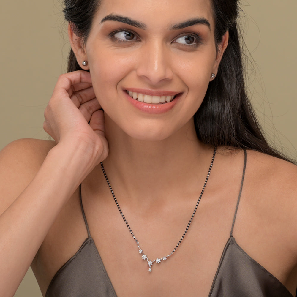 Silver Blossom Mangalsutra