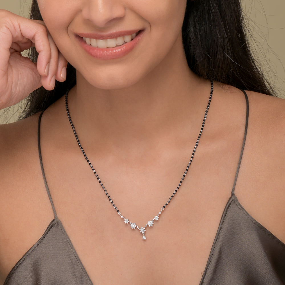 Silver Blossom Mangalsutra