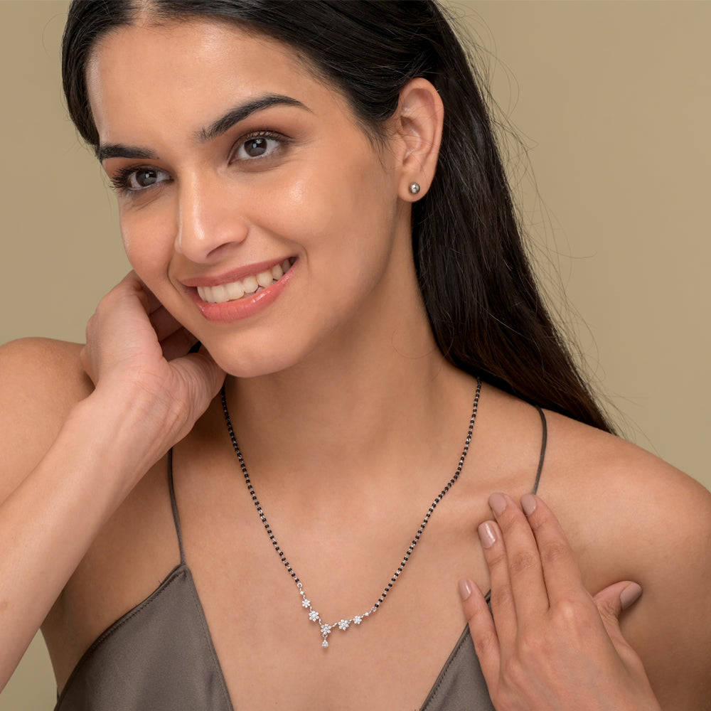 Silver Blossom Mangalsutra