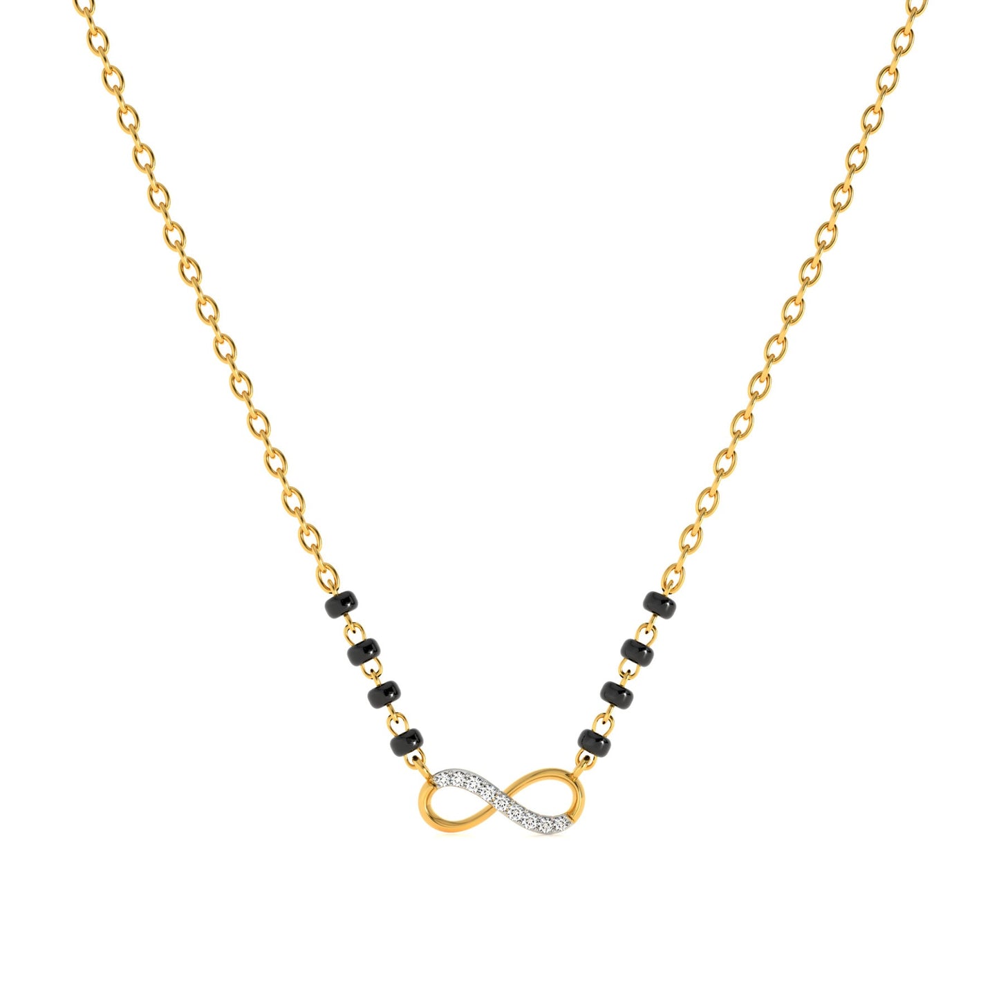Endless Love Infinity 9KT Gold Lab Grown Diamond Mangalsutra
