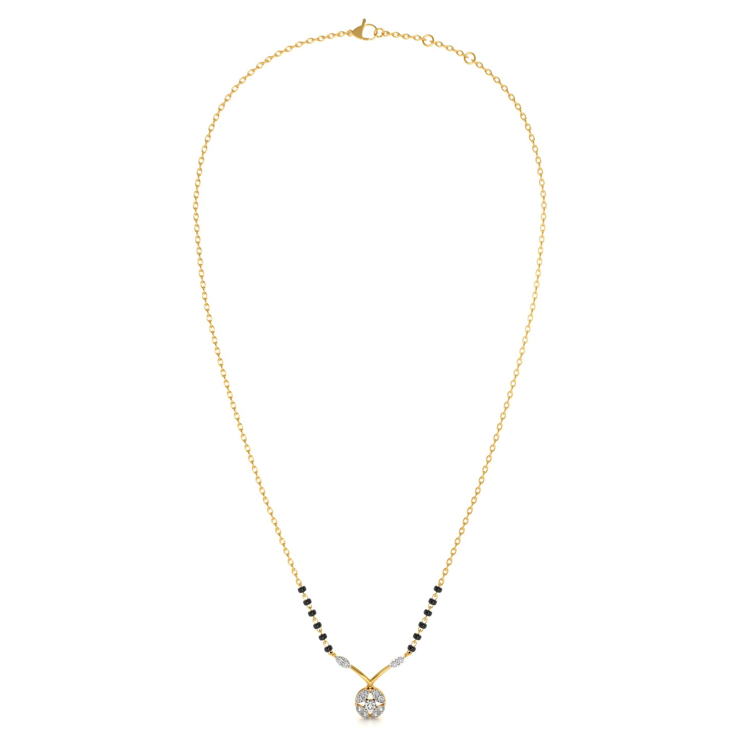 Pure Bond Solitaire 9KT Gold Lab Grown Diamond Mangalsutra