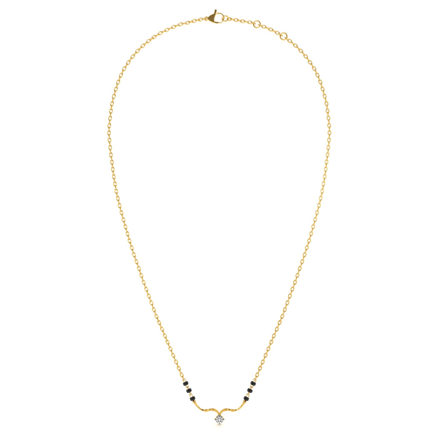 Solitaire Grace Bar 9KT Gold Lab Grown Diamond Mangalsutra