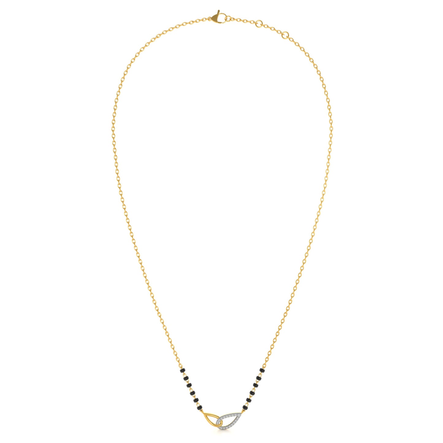 Interlock Bond Loop 9KT Gold Lab Grown Diamond Mangalsutra