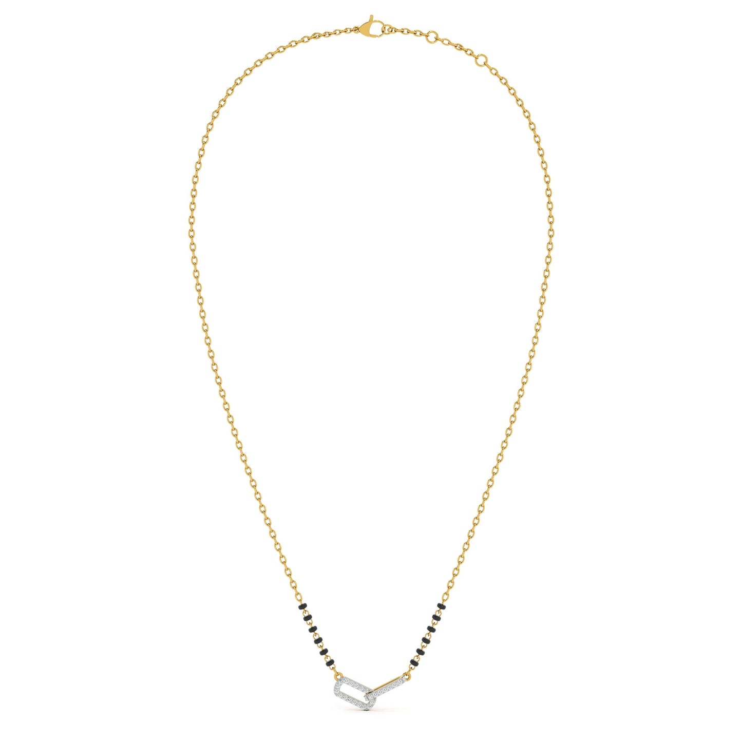 Eternal Interlocked Frame 9KT Gold Lab Grown Diamond Mangalsutra