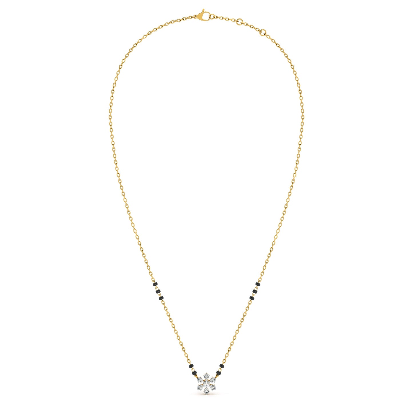 Floral Star 9KT Gold Lab Grown Diamond Mangalsutra