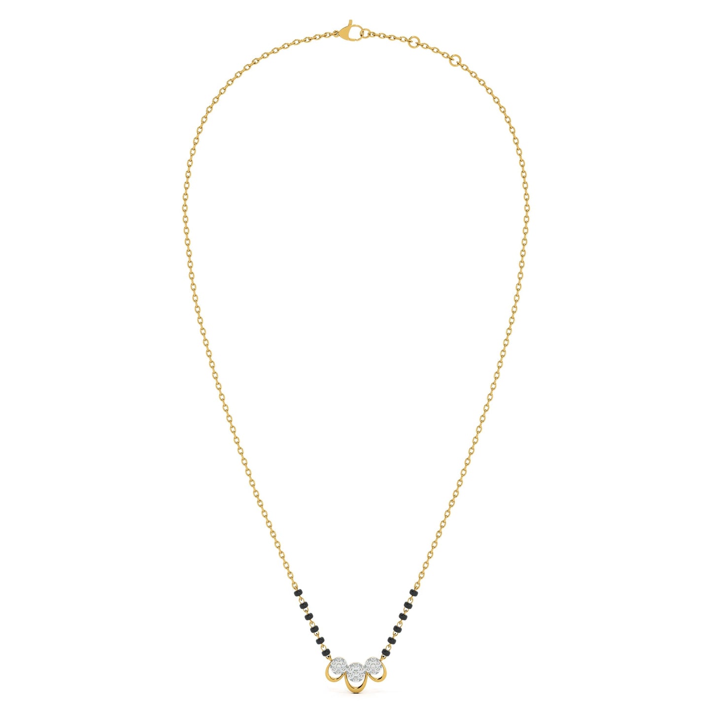 Graceful Dual Circle 9KT Gold Lab Grown Diamond Mangalsutra