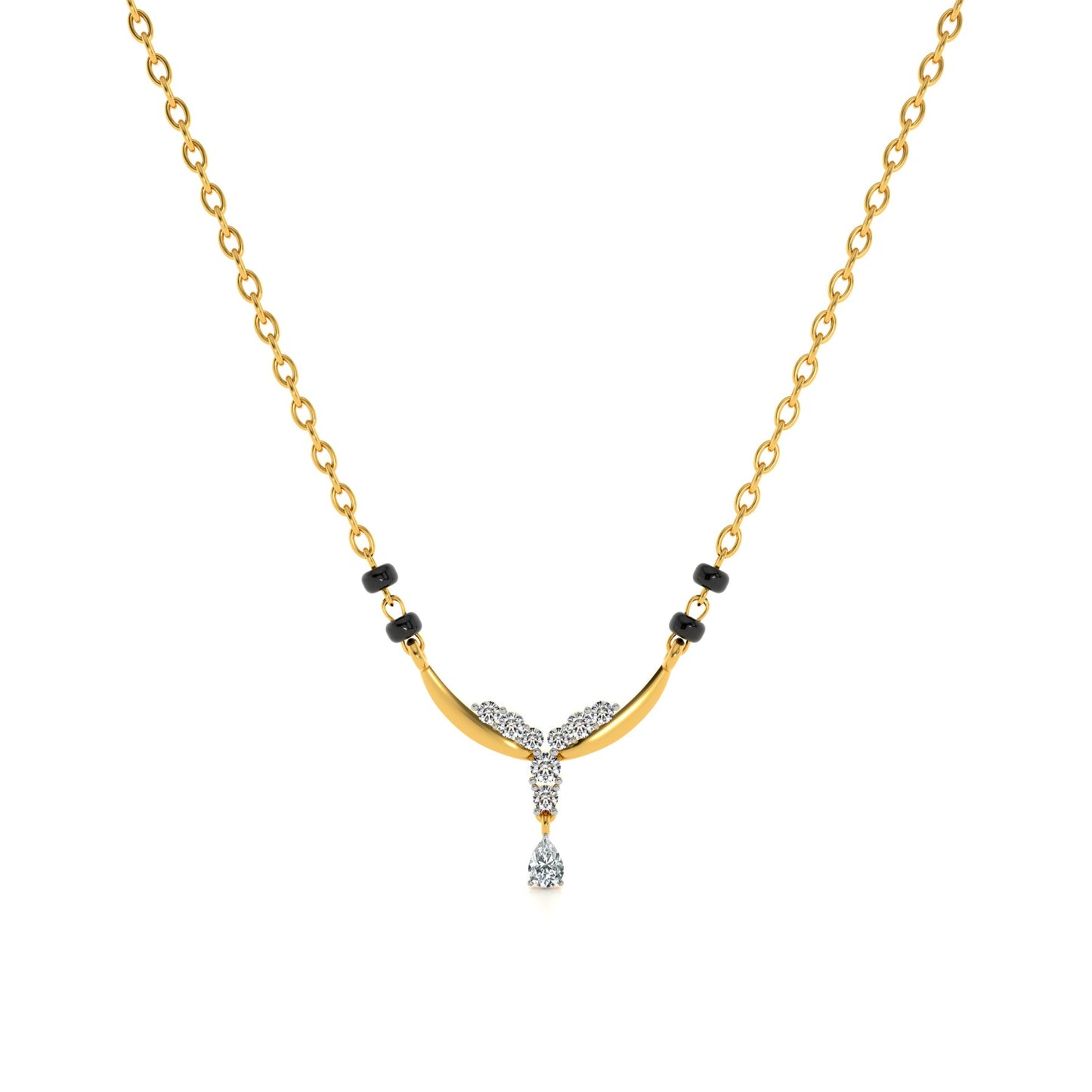 The Delicate Drop 9KT Gold Lab Grown Diamond Mangalsutra