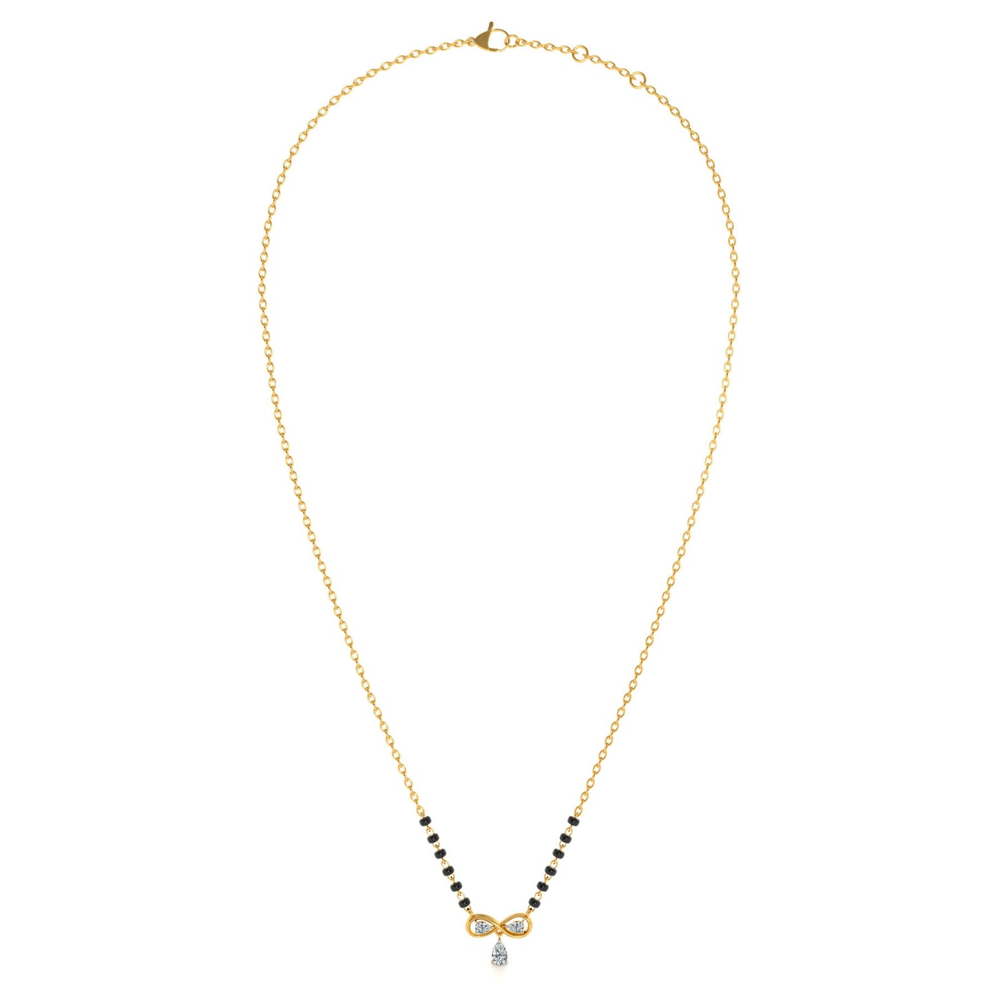 Infinity Bow Drop 9KT Gold Lab Grown Diamond Mangalsutra