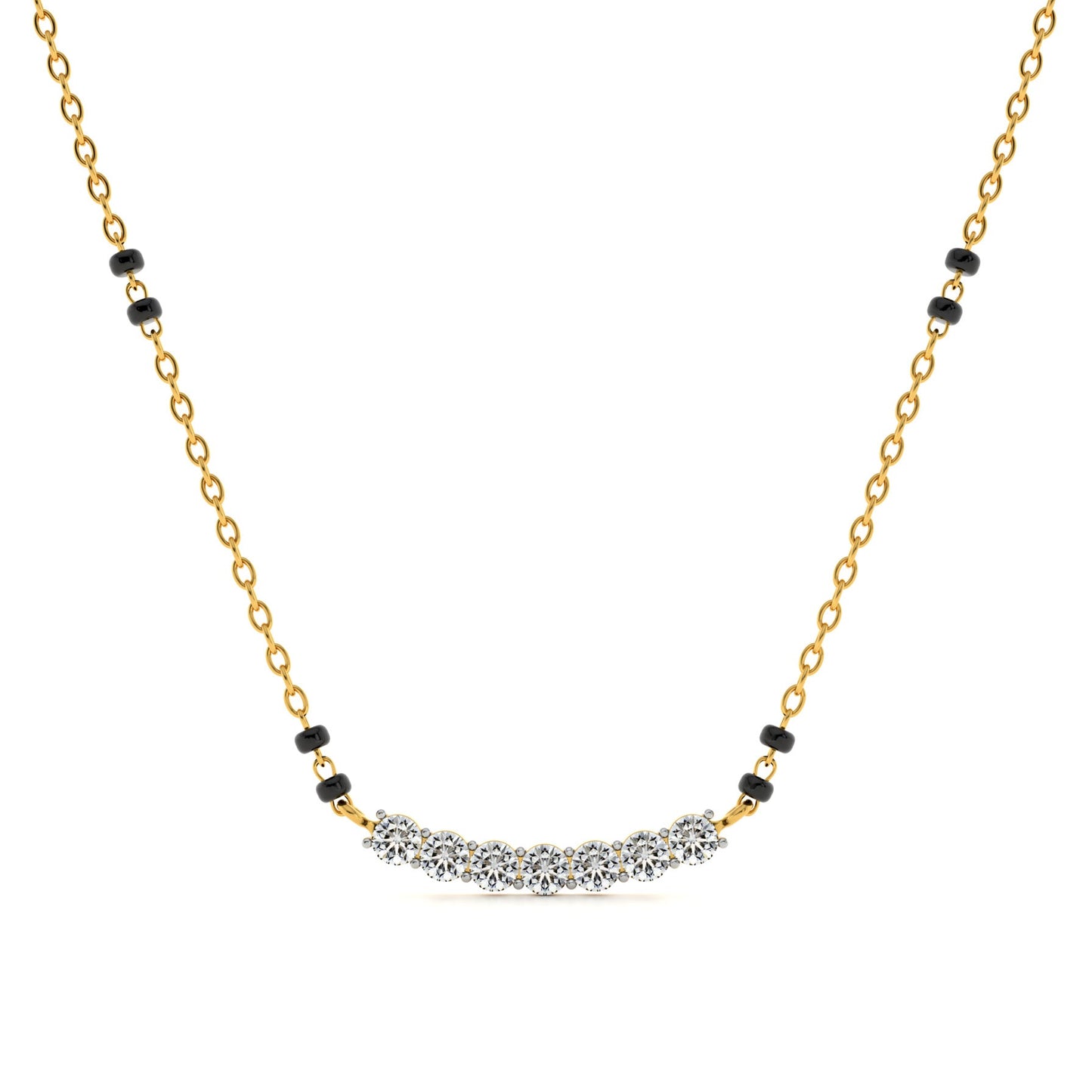 Eternal Curve Glow 9KT Gold Lab Grown Diamond Mangalsutra