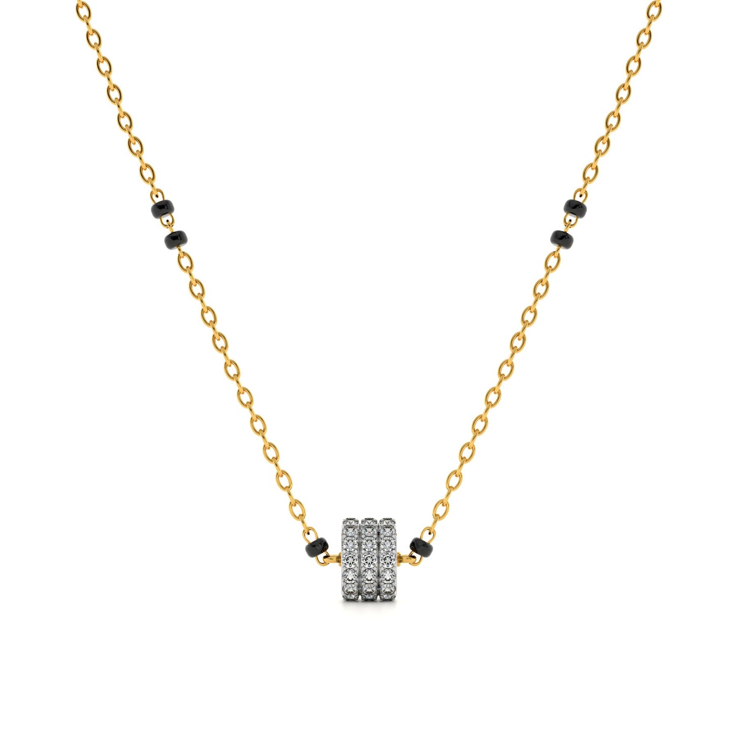 Lattice Gleam 9KT Gold Lab Grown Diamond Mangalsutra