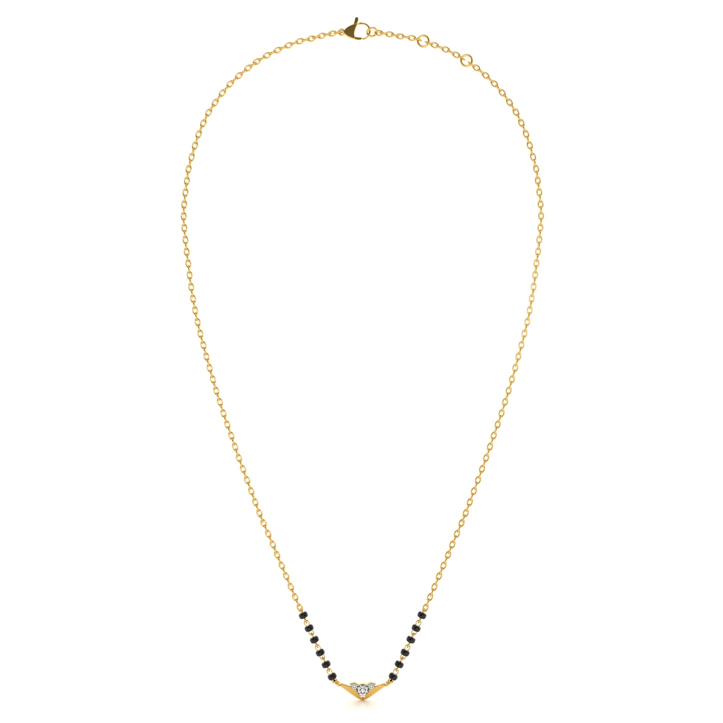 Regal Chevron 9KT Gold Lab Grown Diamond Mangalsutra
