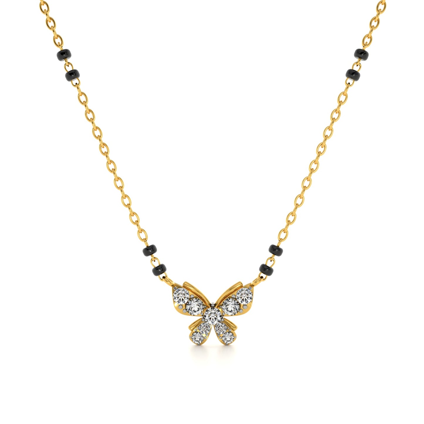 Wings of Grace 9KT Gold Lab Grown Diamond Mangalsutra