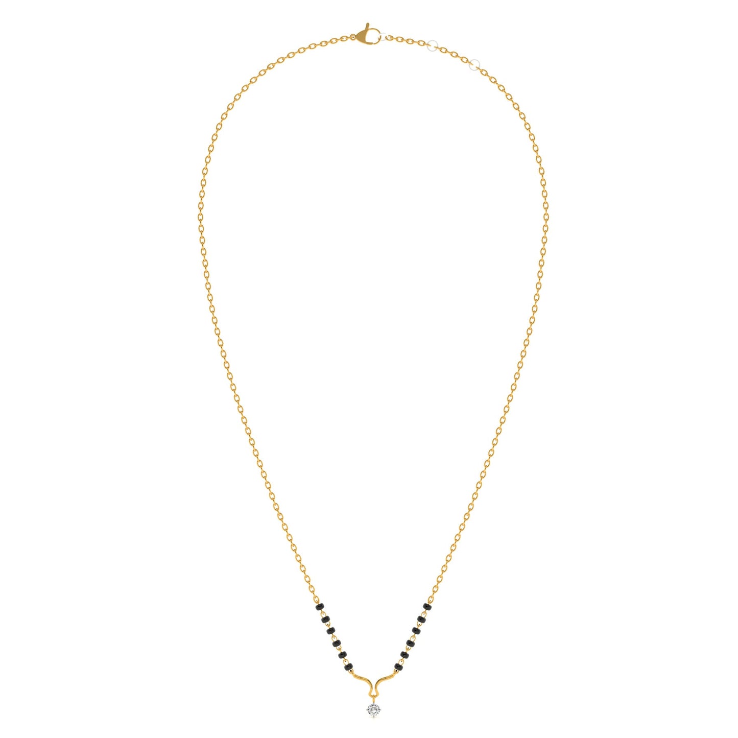 Bondflow Curve 9KT Gold Lab Grown Diamond Mangalsutra