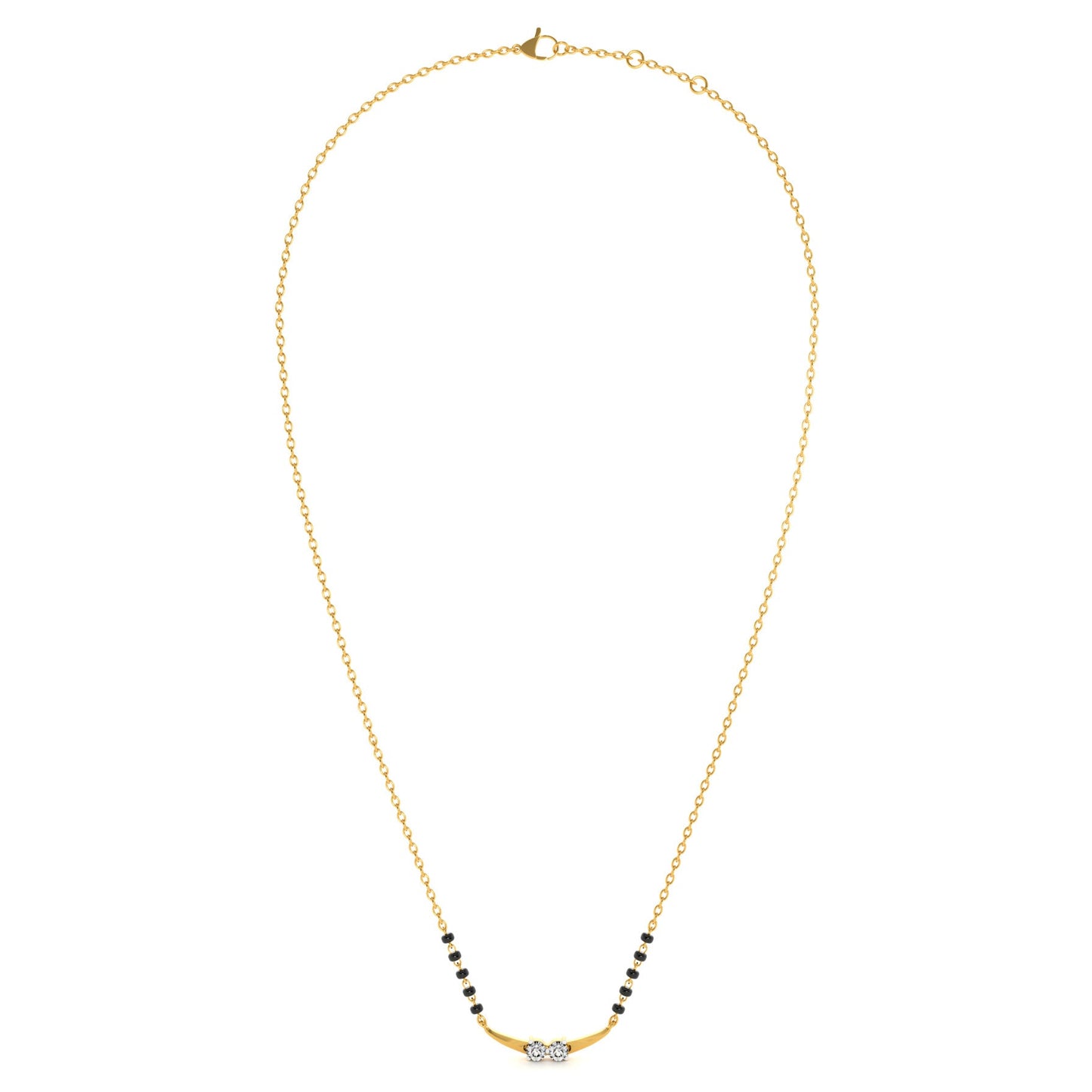 Couplet Charm Arc 9KT Gold Lab Grown Diamond Mangalsutra
