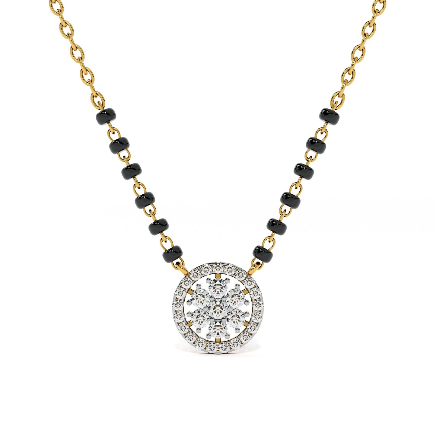 Sunflare Halo 9KT Gold Lab Grown Diamond Mangalsutra